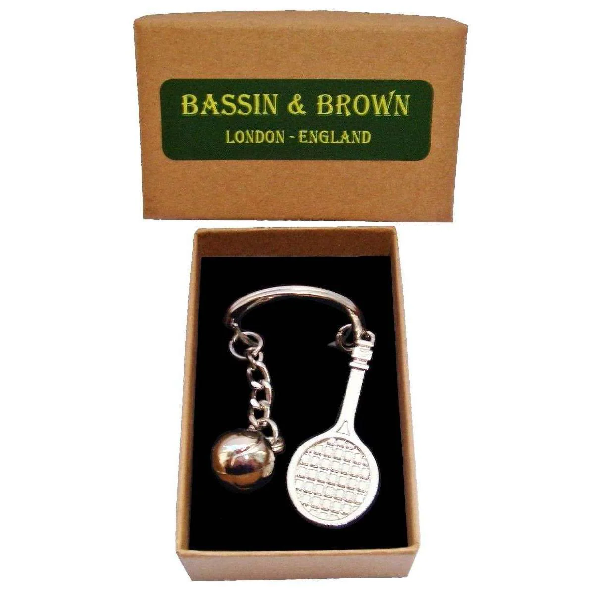 Bassin and Brown Tennis Racquet and Ball Key Ring - Silver - Image 5
