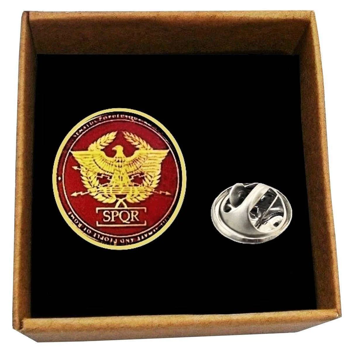 Bassin and Brown The Senate and People of Rome Lapel Pin - Wine/Gold - Image 3