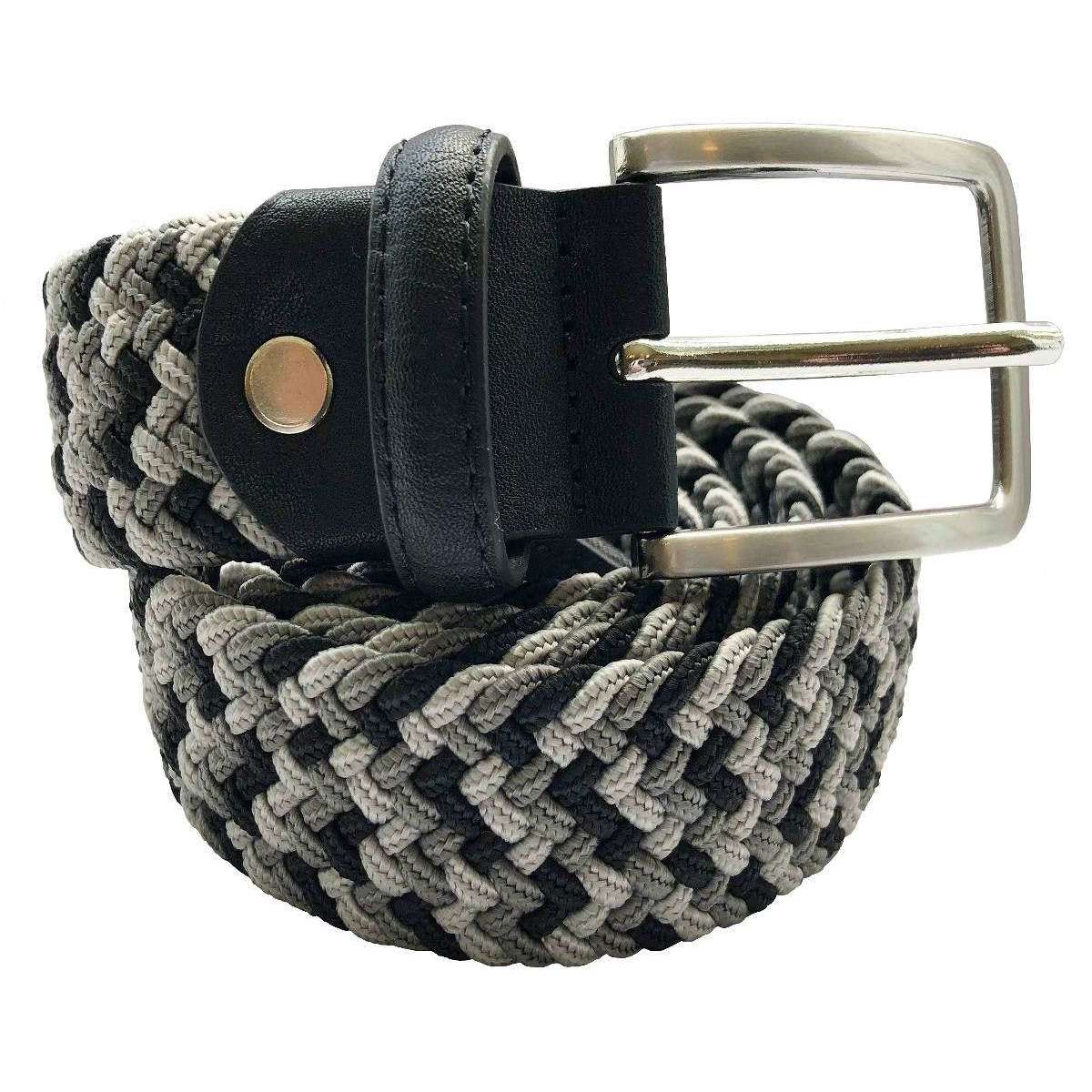 Bassin and Brown Three Colour Stripe Woven Belt - Black/Grey - Image 3