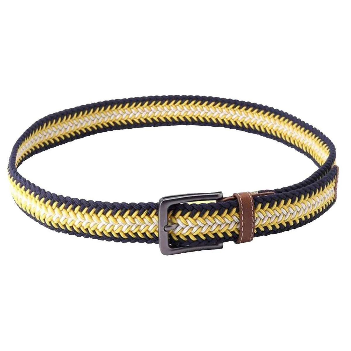 Bassin and Brown Timbs Arrow Stripe Woven Belt - Yellow/Navy/White - Image 3