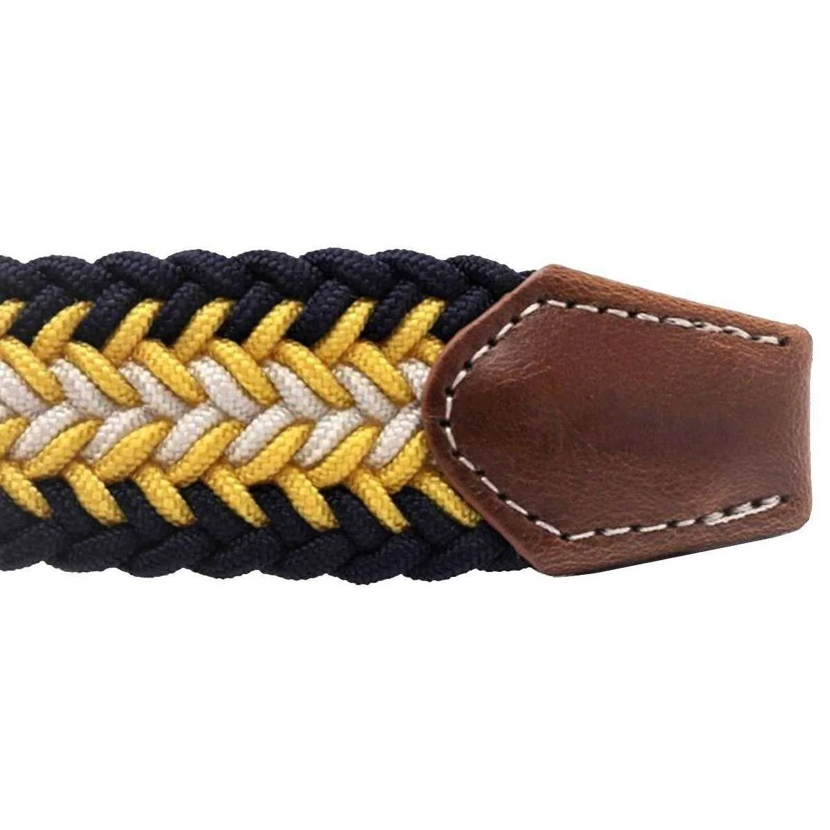Bassin and Brown Timbs Arrow Stripe Woven Belt - Yellow/Navy/White - Image 4