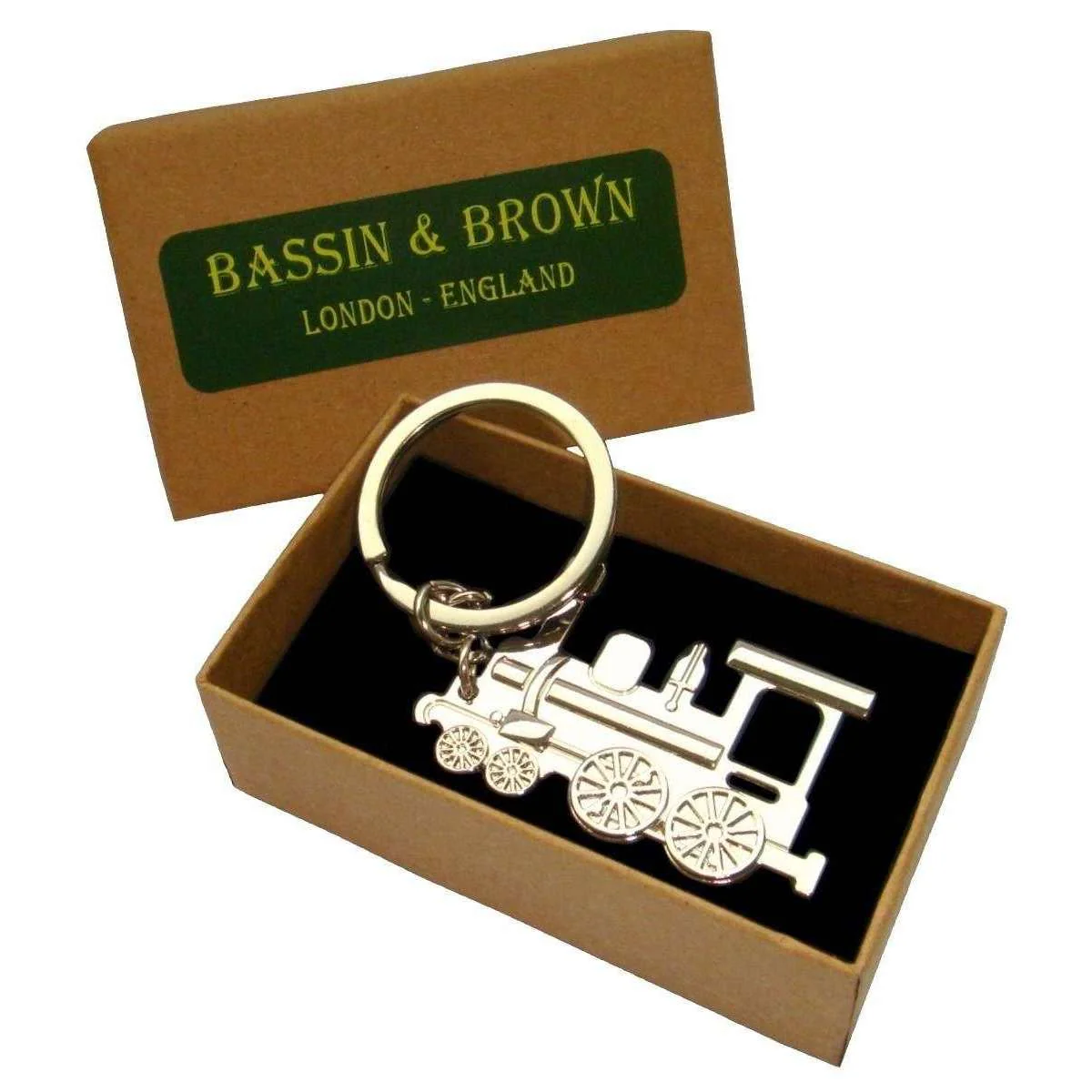 Bassin and Brown Train Keyring - Silver - Image 2