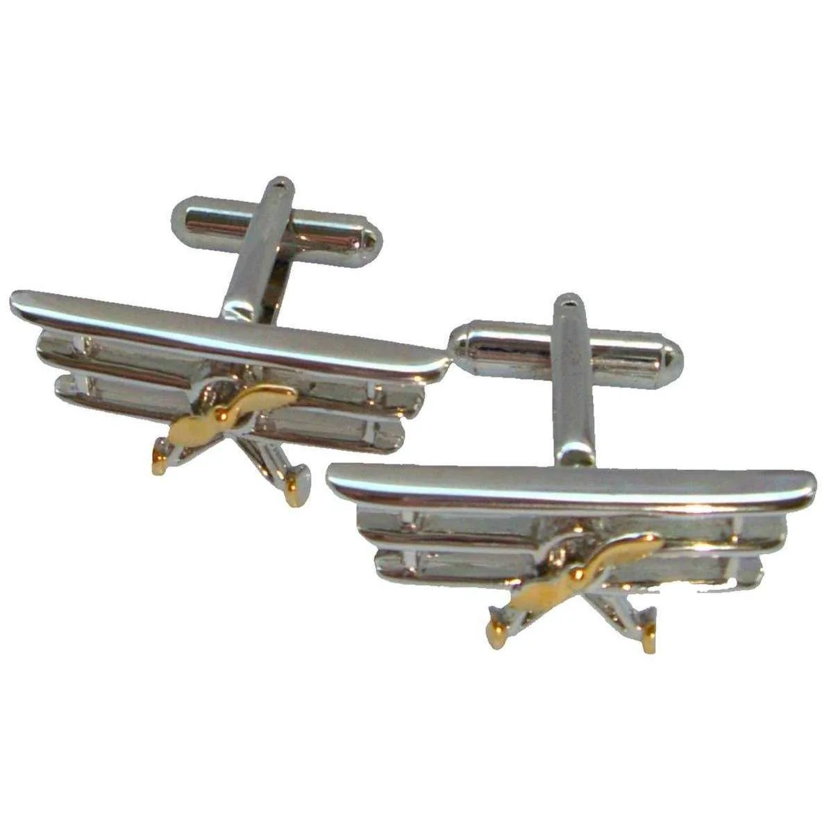 Bassin and Brown Triplane Cufflinks - Silver - Image 2