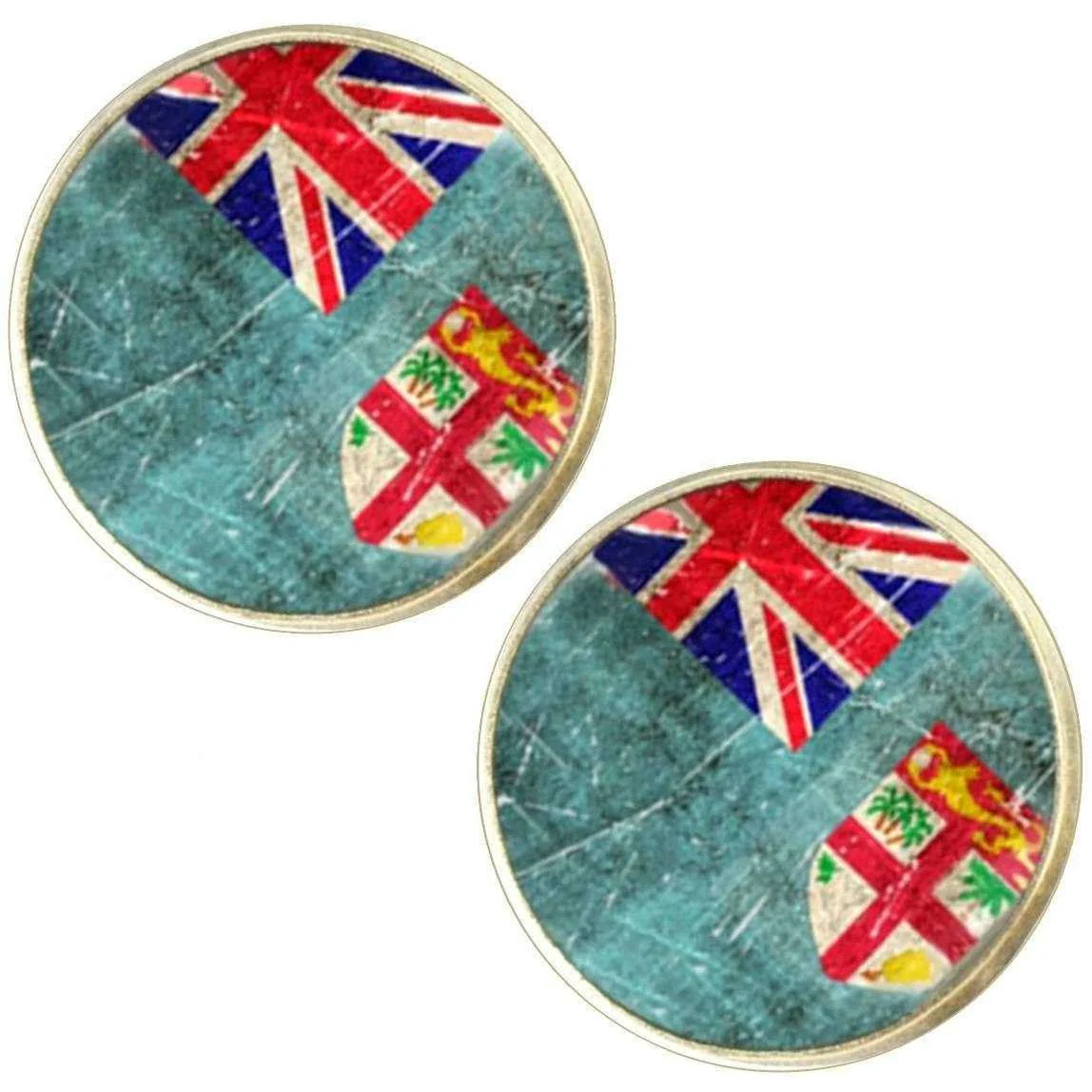 Bassin and Brown Union and St George Faded Flag Cufflinks - Red/White/Blue - Image 2