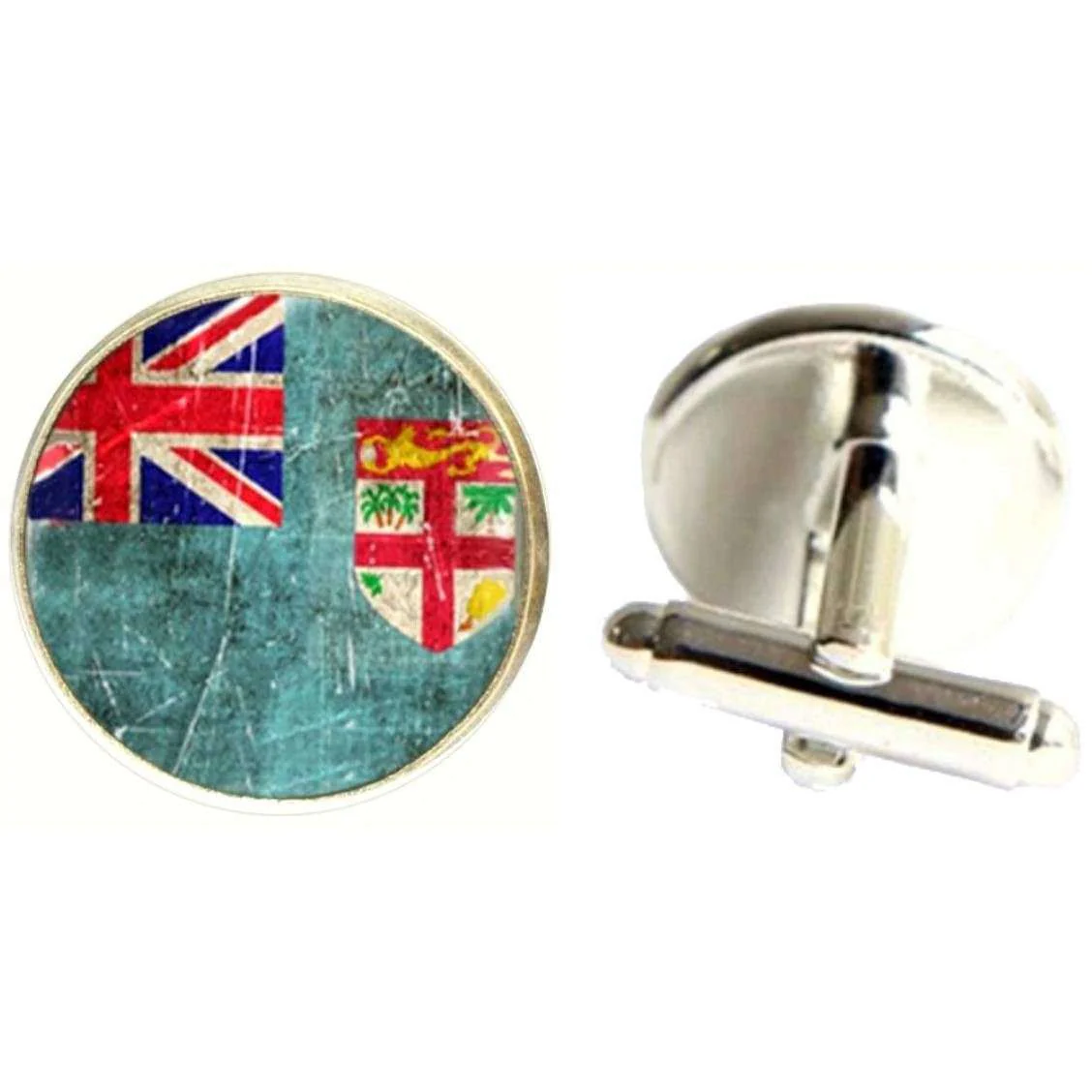 Bassin and Brown Union and St George Faded Flag Cufflinks - Red/White/Blue - Image 3