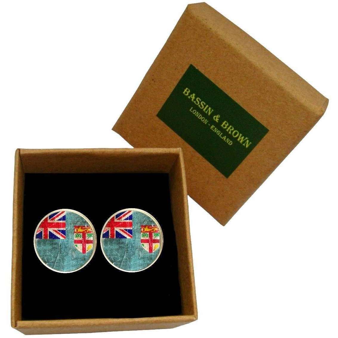 Bassin and Brown Union and St George Faded Flag Cufflinks - Red/White/Blue - Image 6