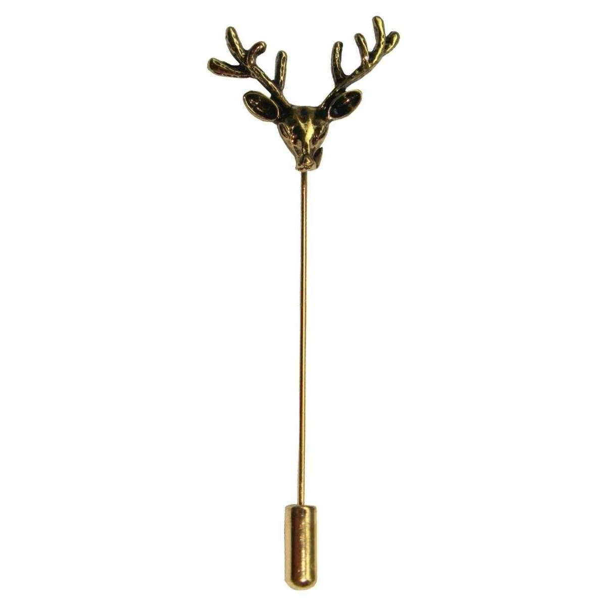 Bassin and Brown Vintage Stag Lapel Pin - Bronze - Image 2