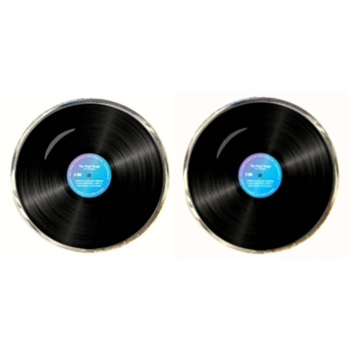 Bassin and Brown Vinyl Disc Cufflinks - Black