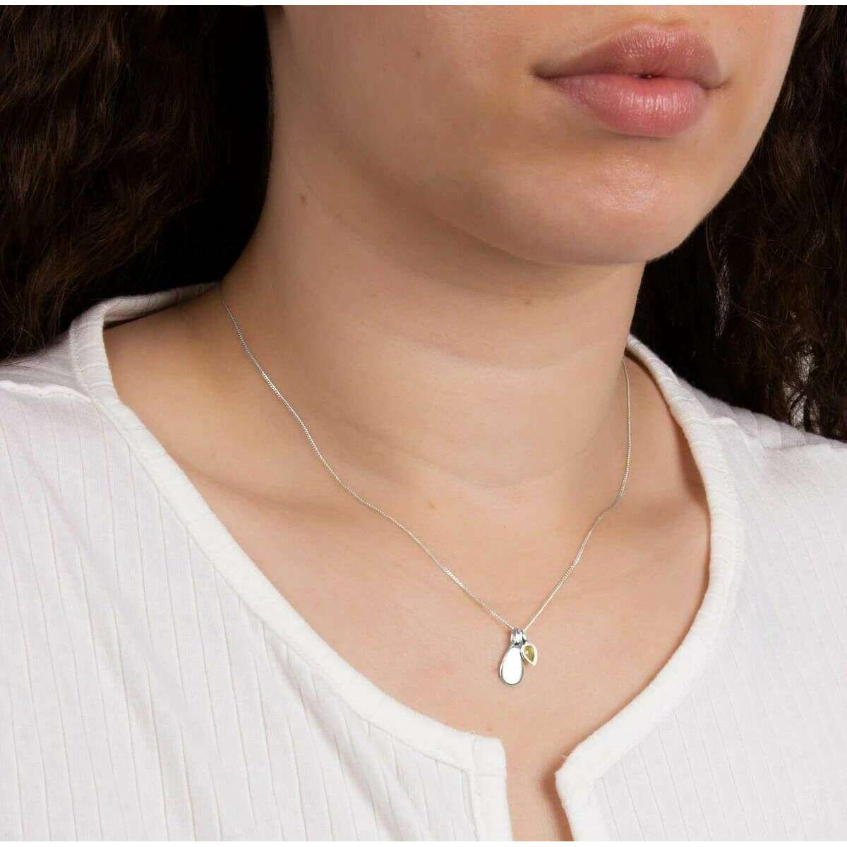 Beginnings August Semi-Precious Birthstone Necklace - Silver/Green - Image 2