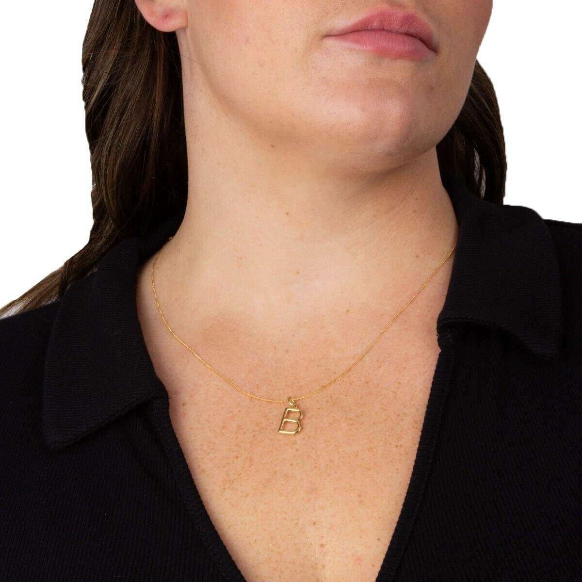 Beginnings B Initial Pendant - Gold - Image 2