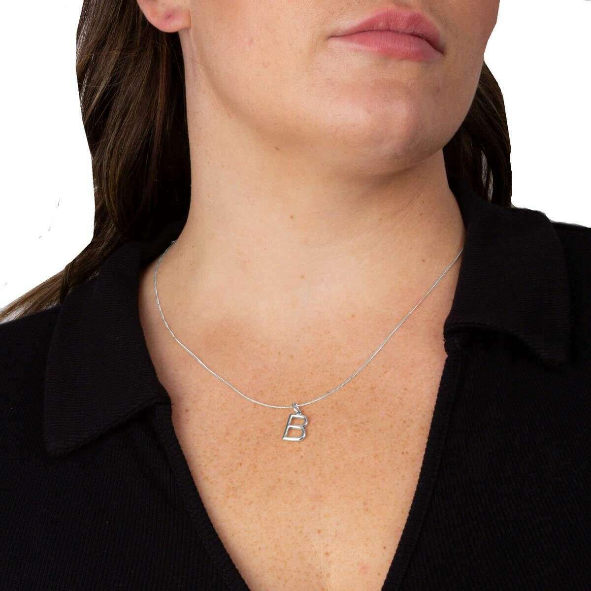 Beginnings B Initial Pendant - Silver - Image 2