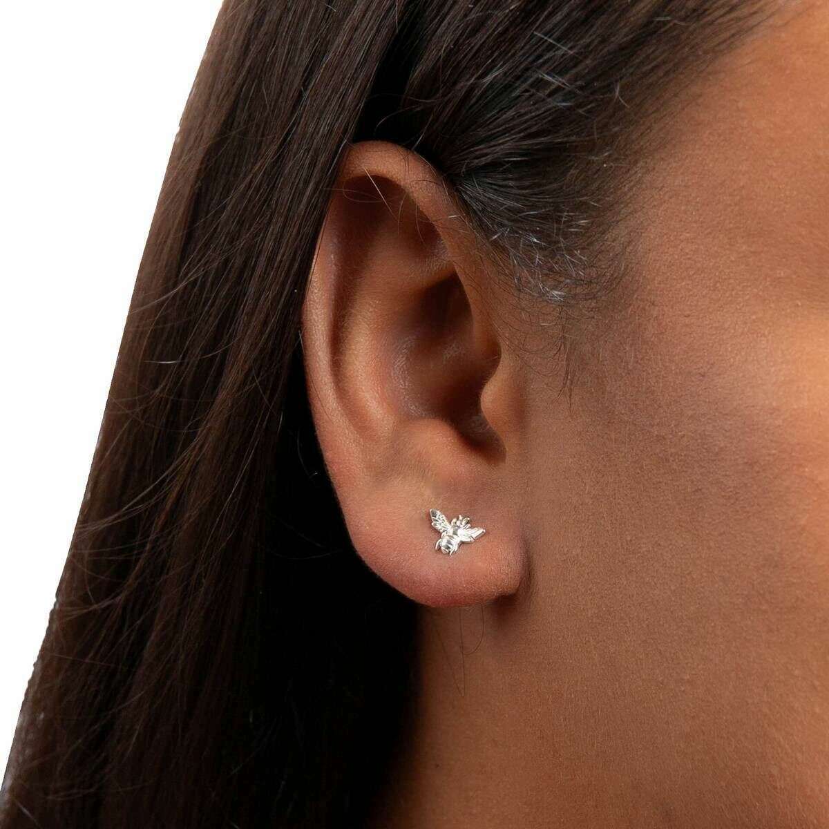 Beginnings Bee Stud Earrrings - Silver - Image 2