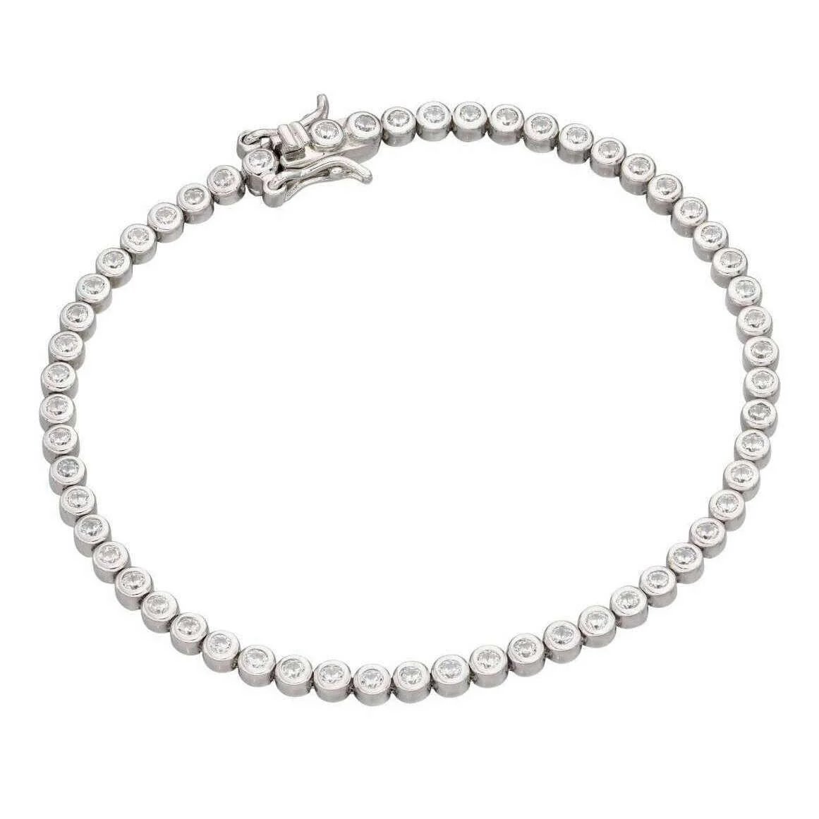 Beginnings Bezel Set Gemstone Bracelet - Silver