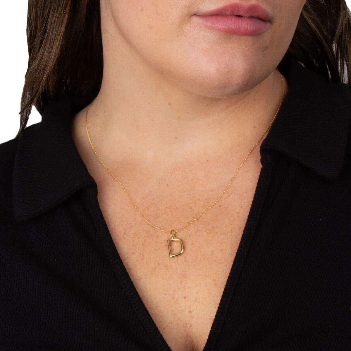 Beginnings D Initial Pendant - Gold - Image 2
