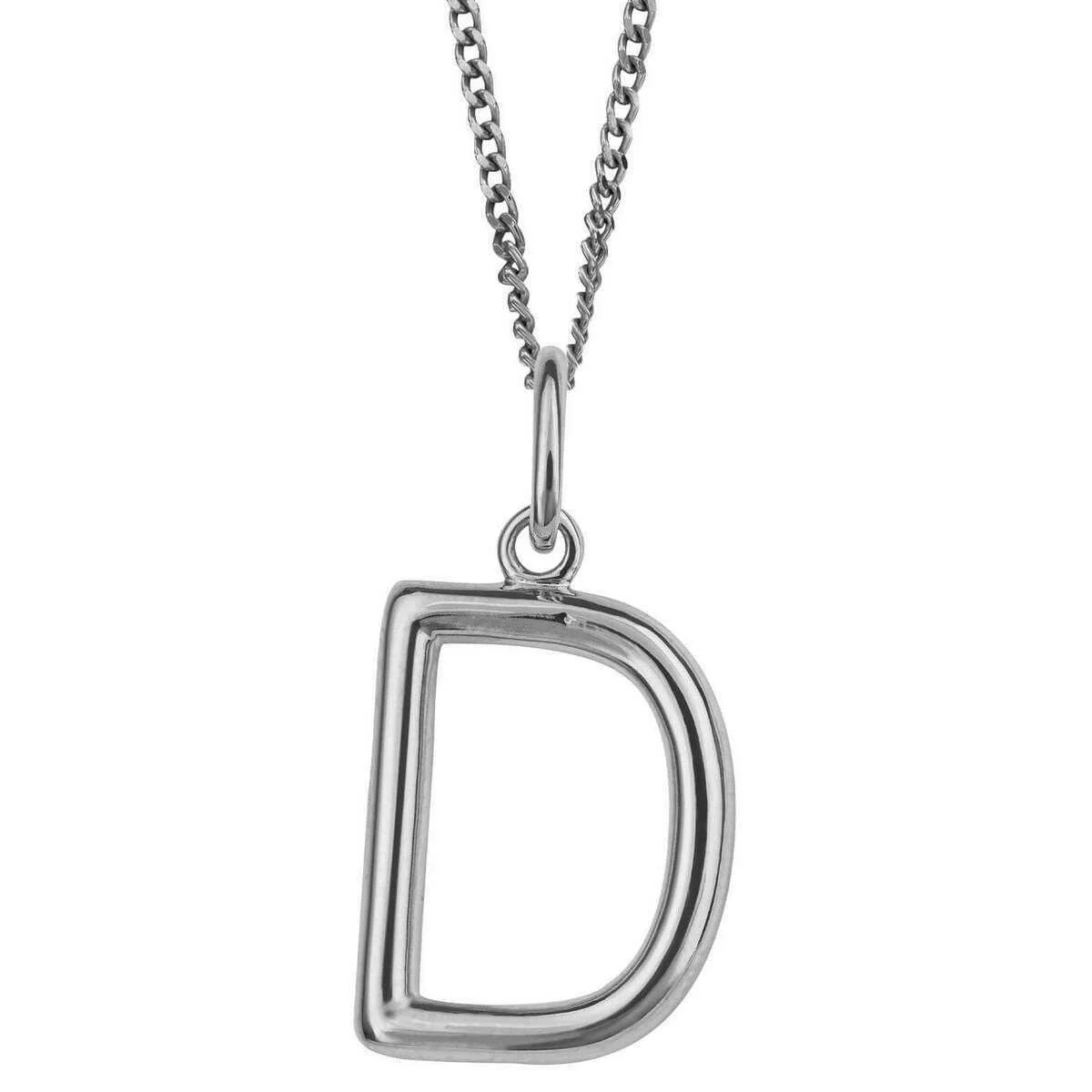 Beginnings D Initial Pendant - Silver