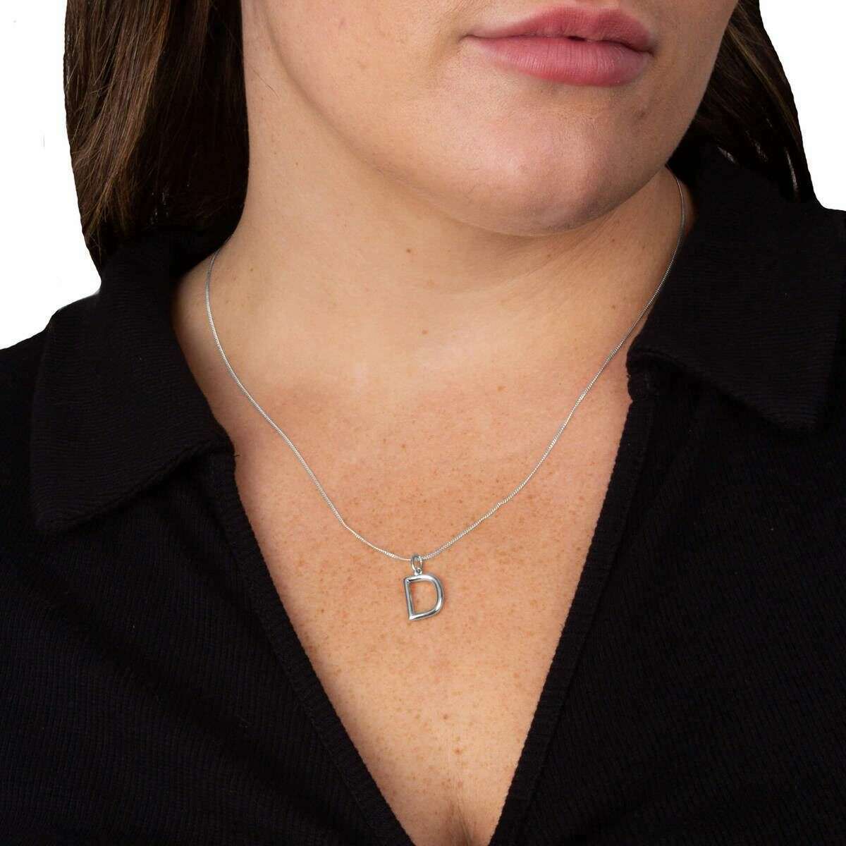 Beginnings D Initial Pendant - Silver - Image 2
