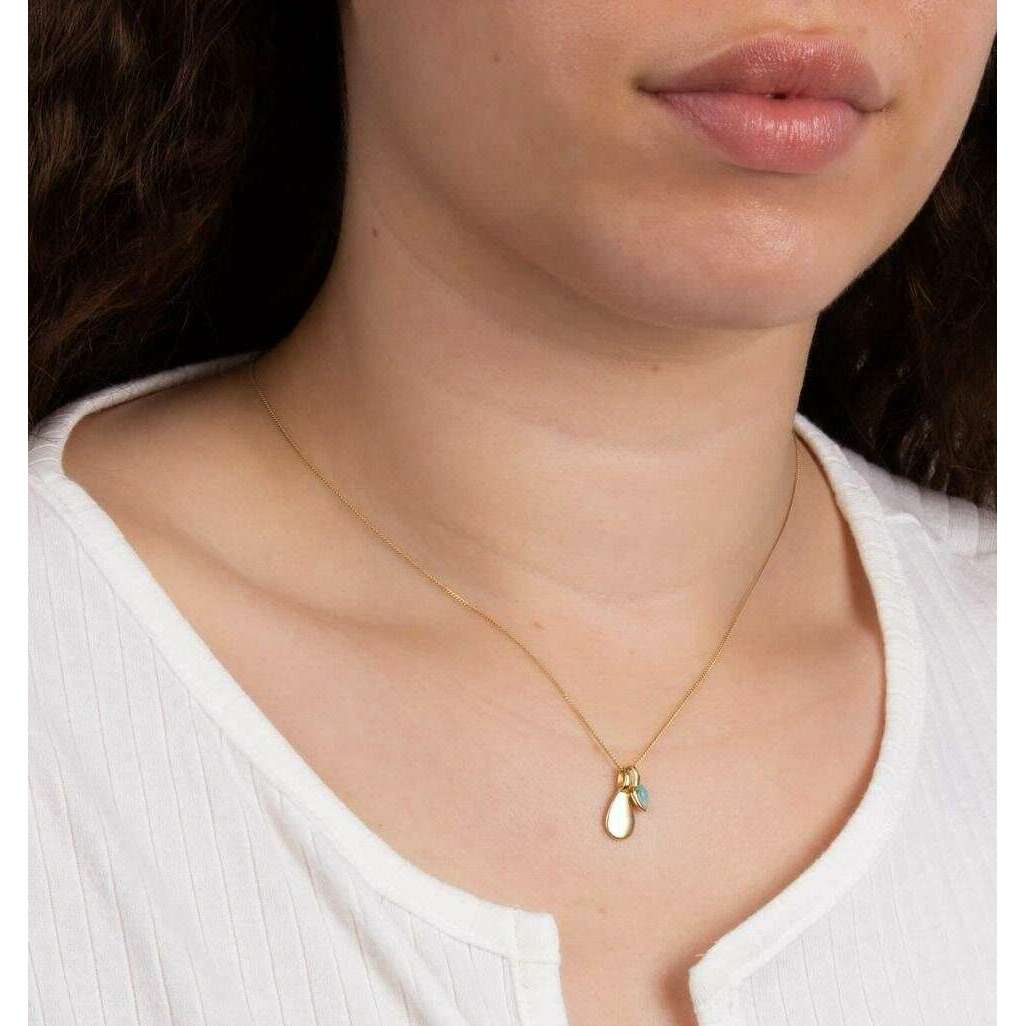 Beginnings December Semi-Precious Birthstone Necklace - Gold/Blue - Image 2