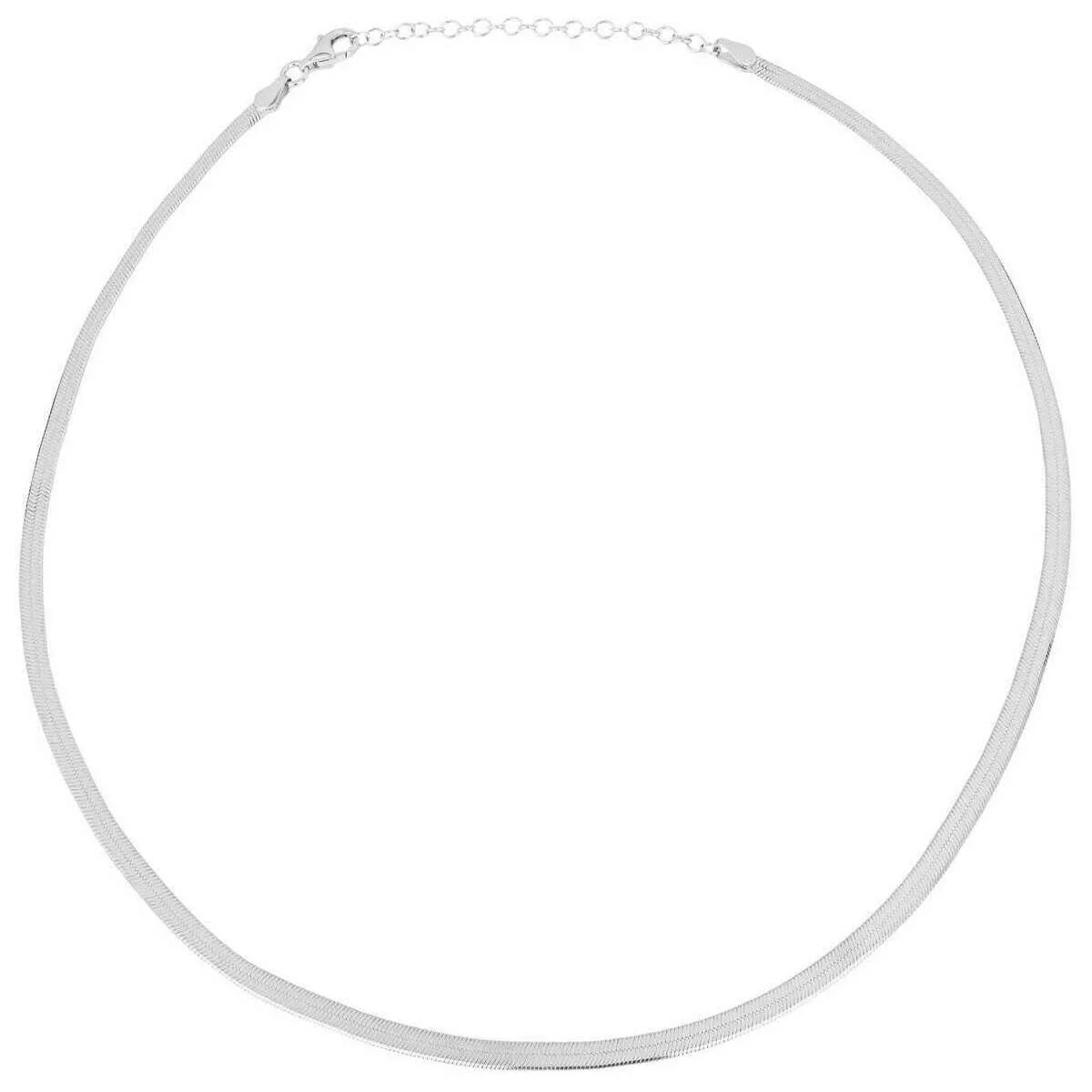 Beginnings Flat Herringbone Chain Necklace - Silver
