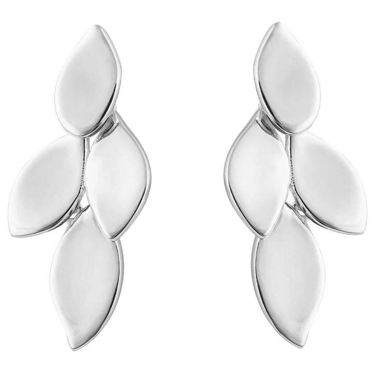 Beginnings Flowing Petals Drop Earrings - Silver