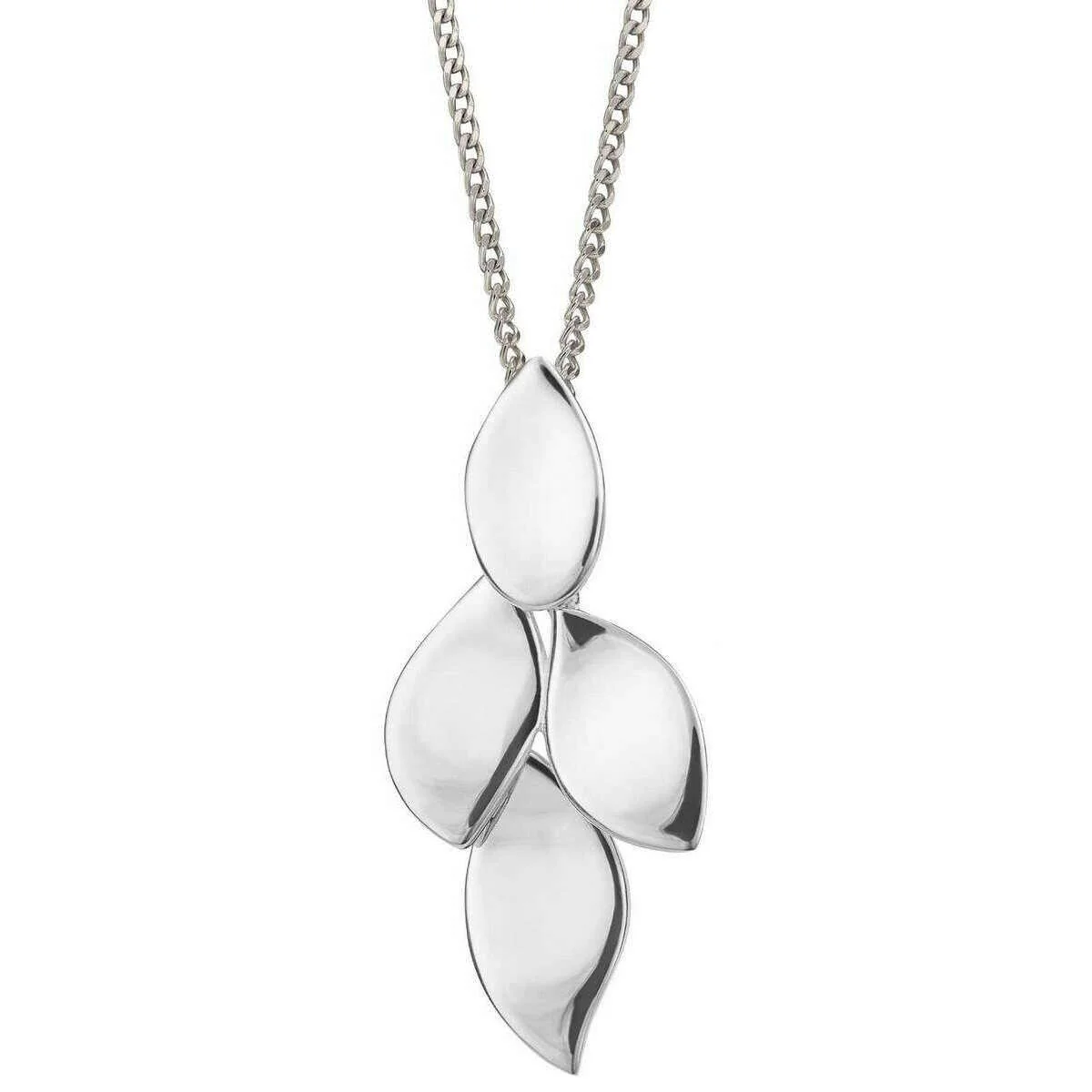 Beginnings Flowing Petals Drop Pendant - Silver