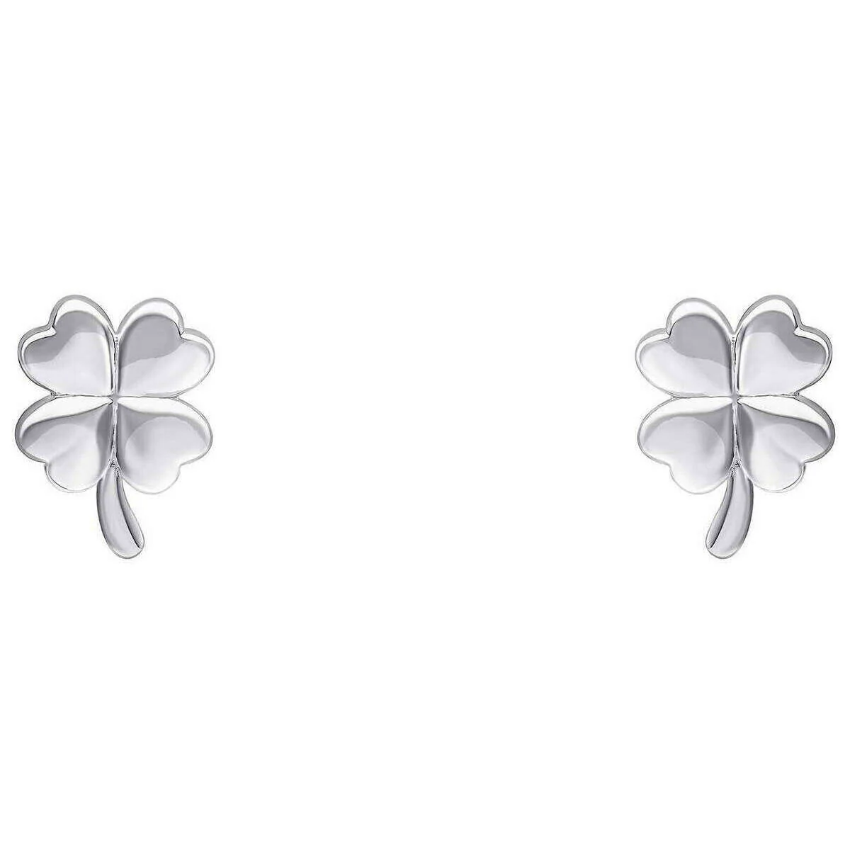 Beginnings Four Leaf Clover Stud Earrings - Silver