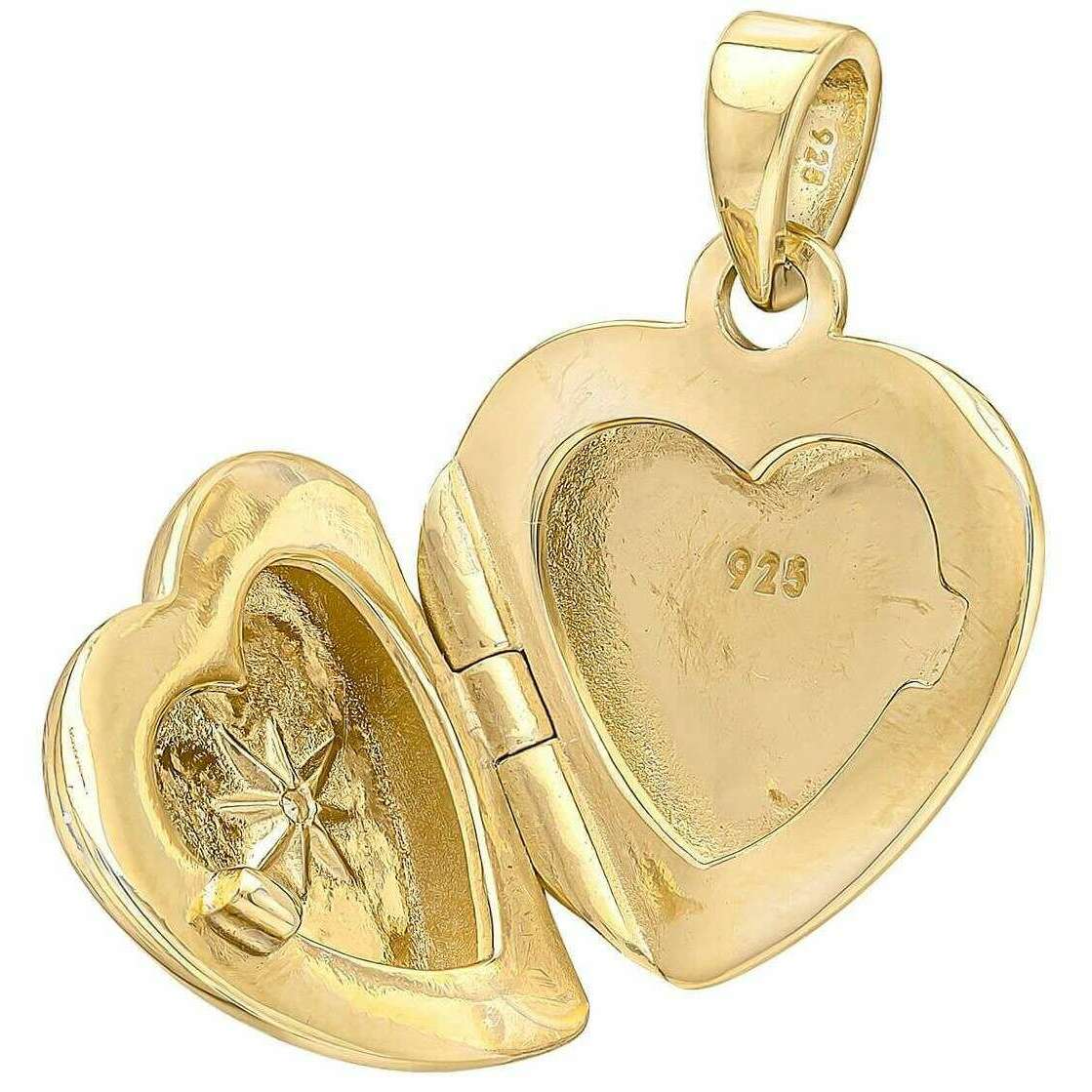 Beginnings Gold Plated Starburst Heart Locket Pendant - Gold - Image 2