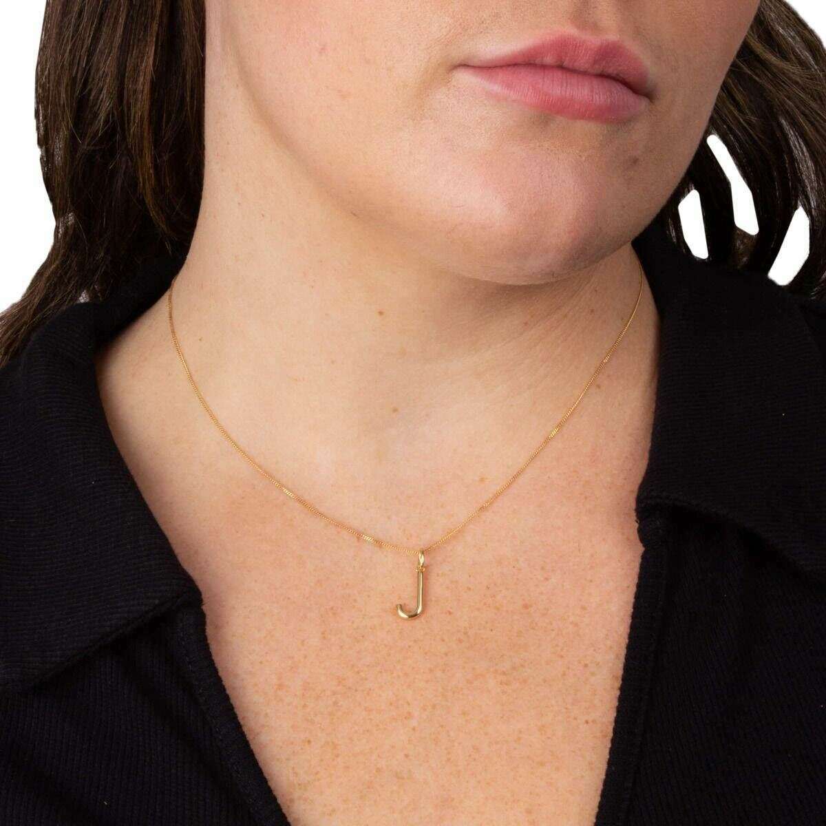 Beginnings J Initial Pendant - Gold - Image 2