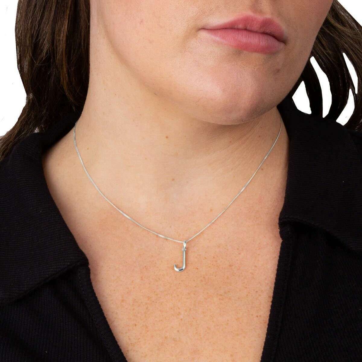 Beginnings J Initial Pendant - Silver - Image 2