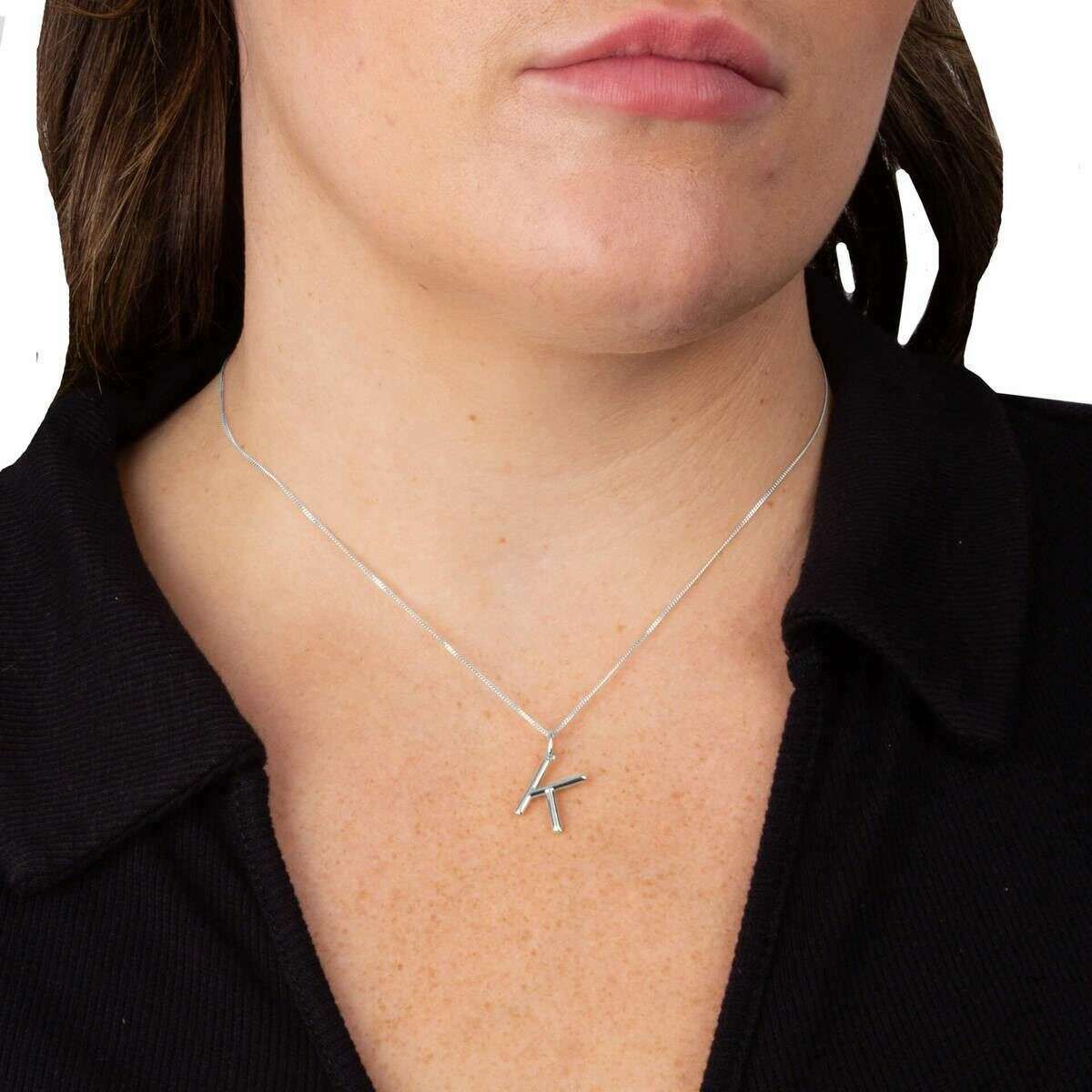 Beginnings K Initial Pendant - Silver - Image 2