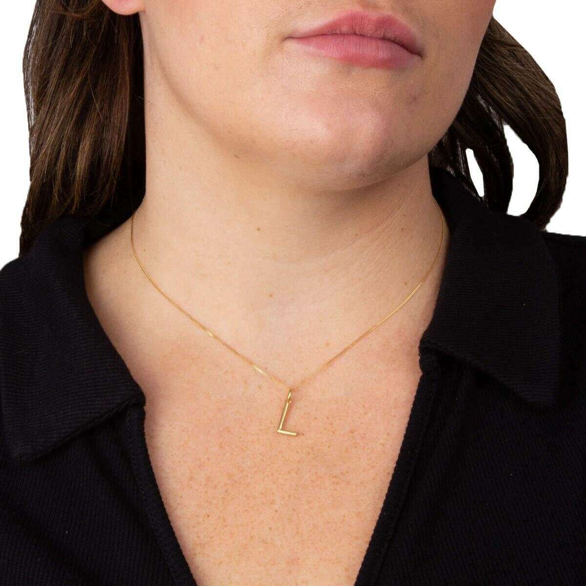 Beginnings L Initial Pendant - Gold - Image 2