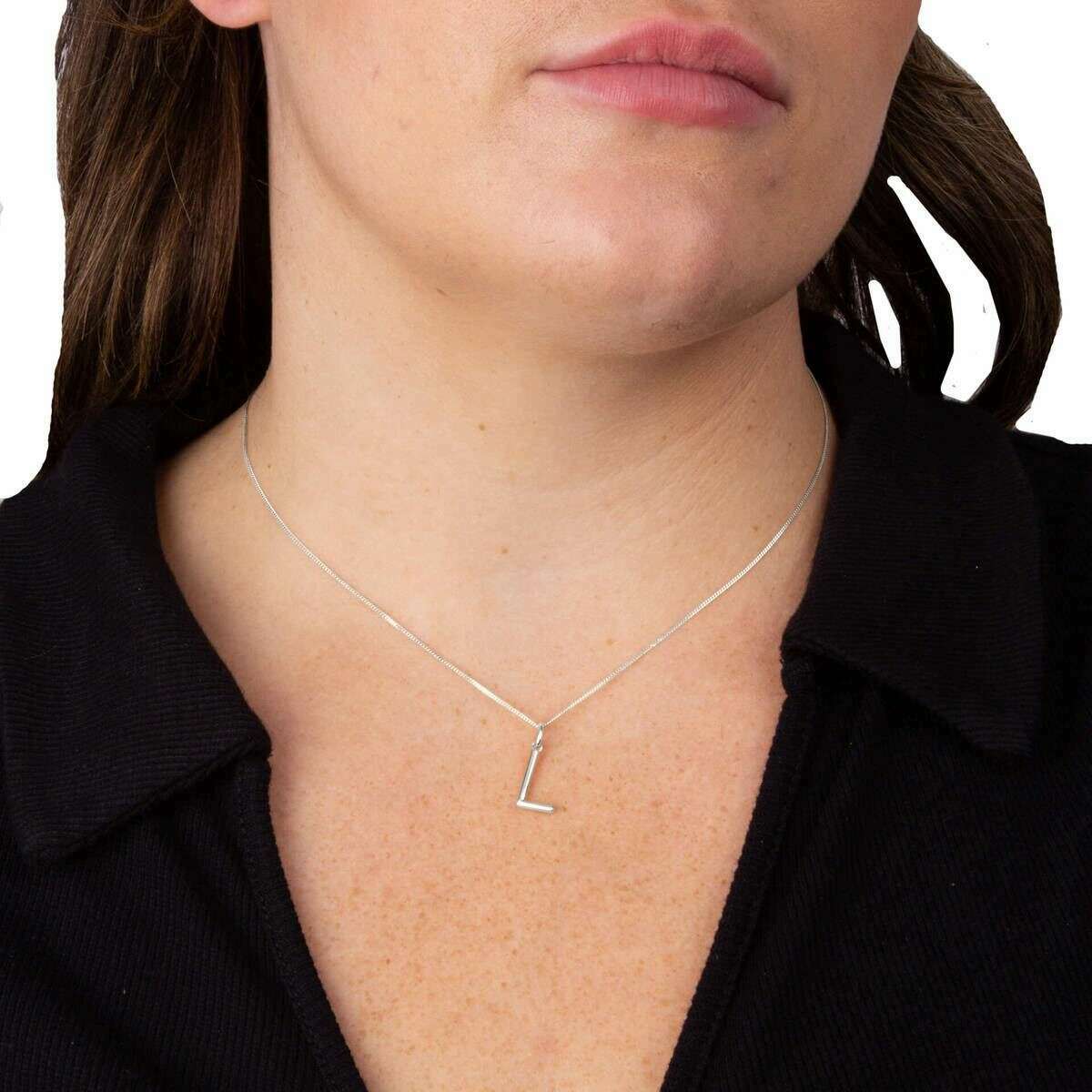 Beginnings L Initial Pendant - Silver - Image 2