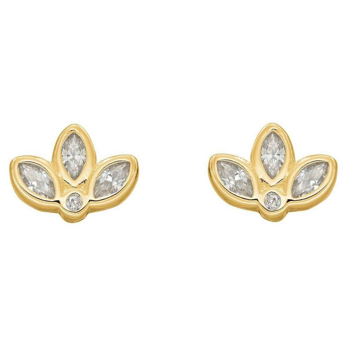 Beginnings Lotus Flower Stud Earrings - Gold