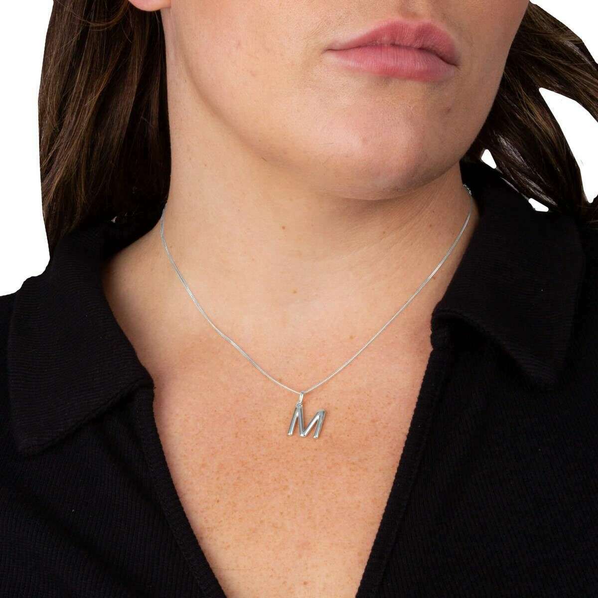 Beginnings M Initial Pendant - Silver - Image 2