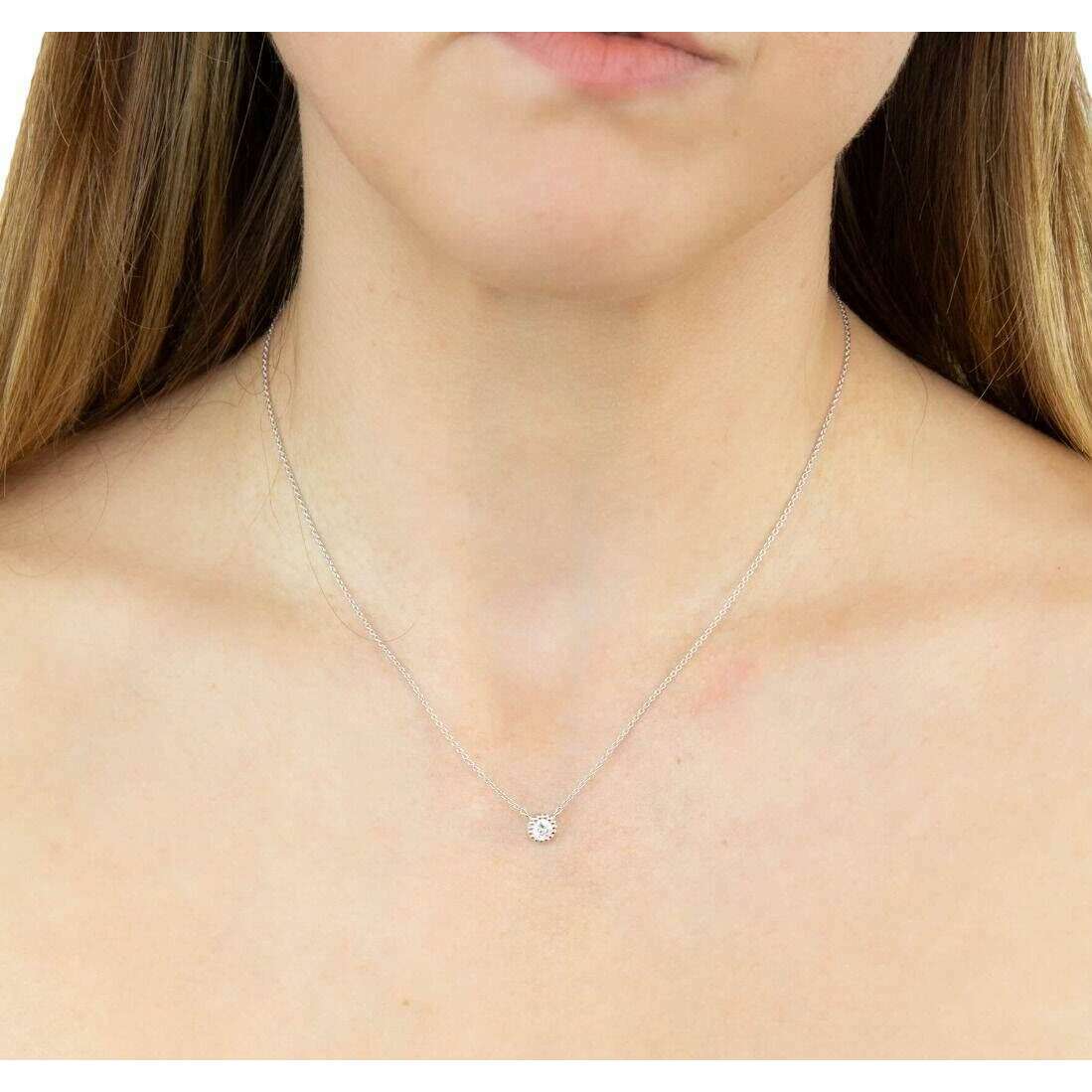Beginnings Millegrain Edge Gemstone Necklace - Silver - Image 2
