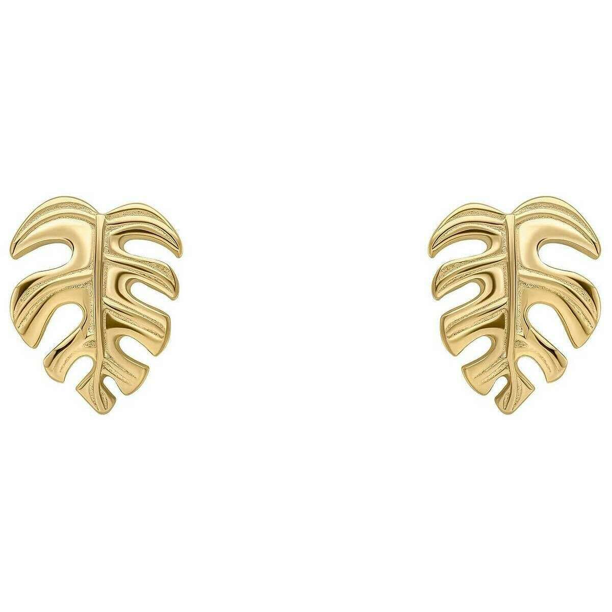 Beginnings Monstera Leaf Stud Earrings - Gold
