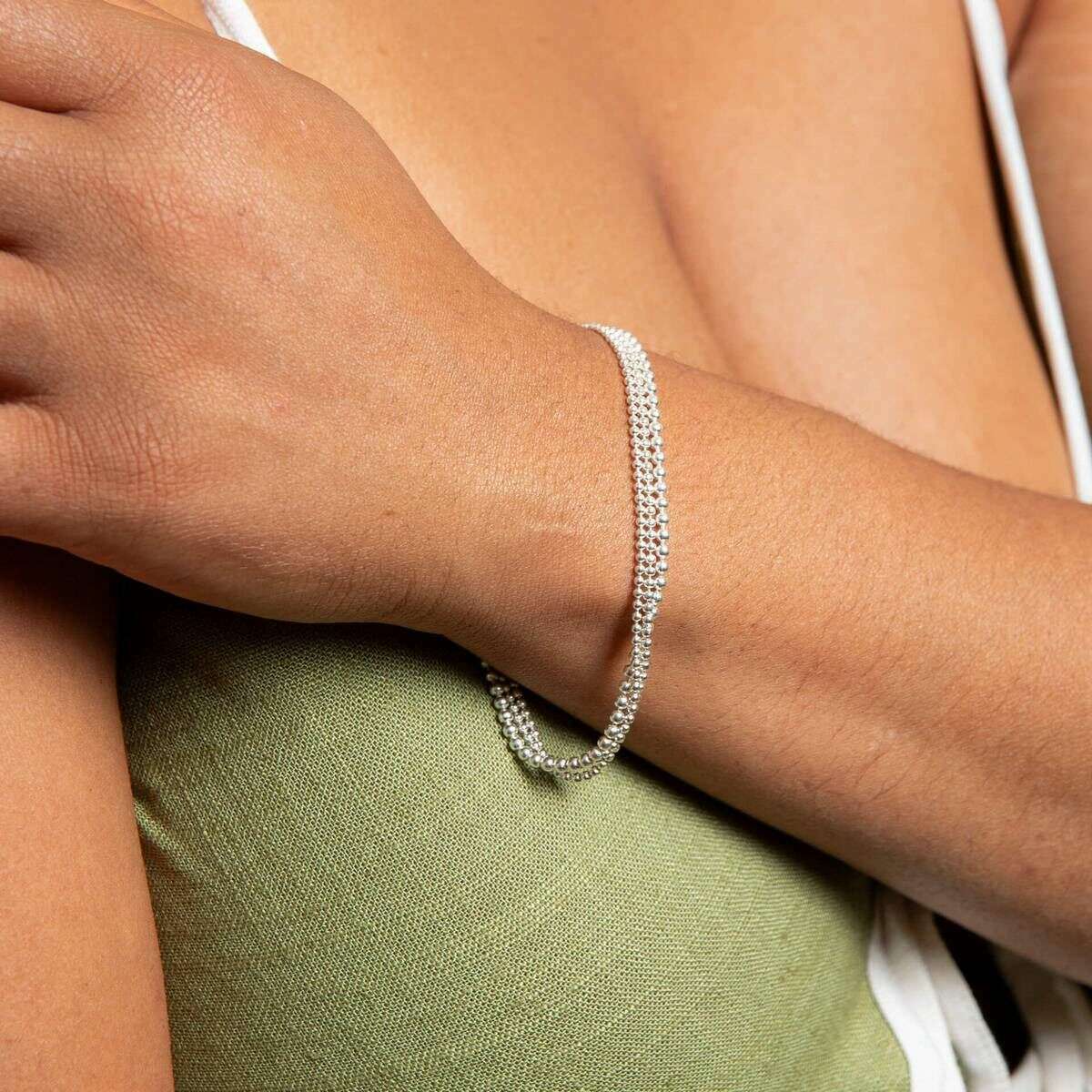 Beginnings Multi Strand Bead Bracelet - Silver - Image 2
