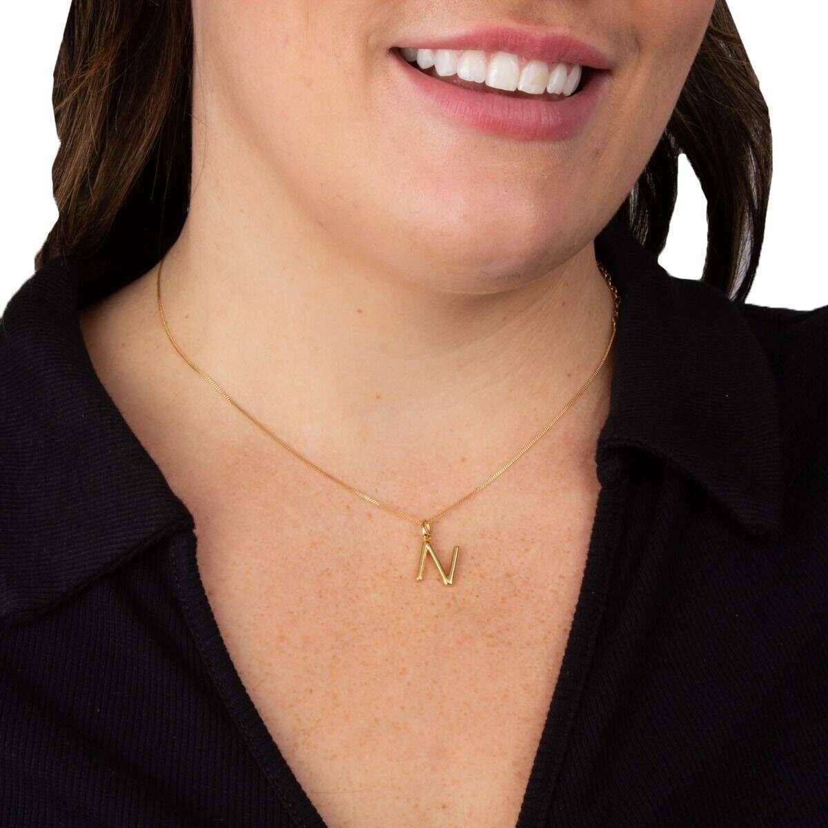 Beginnings N Initial Pendant - Gold - Image 2