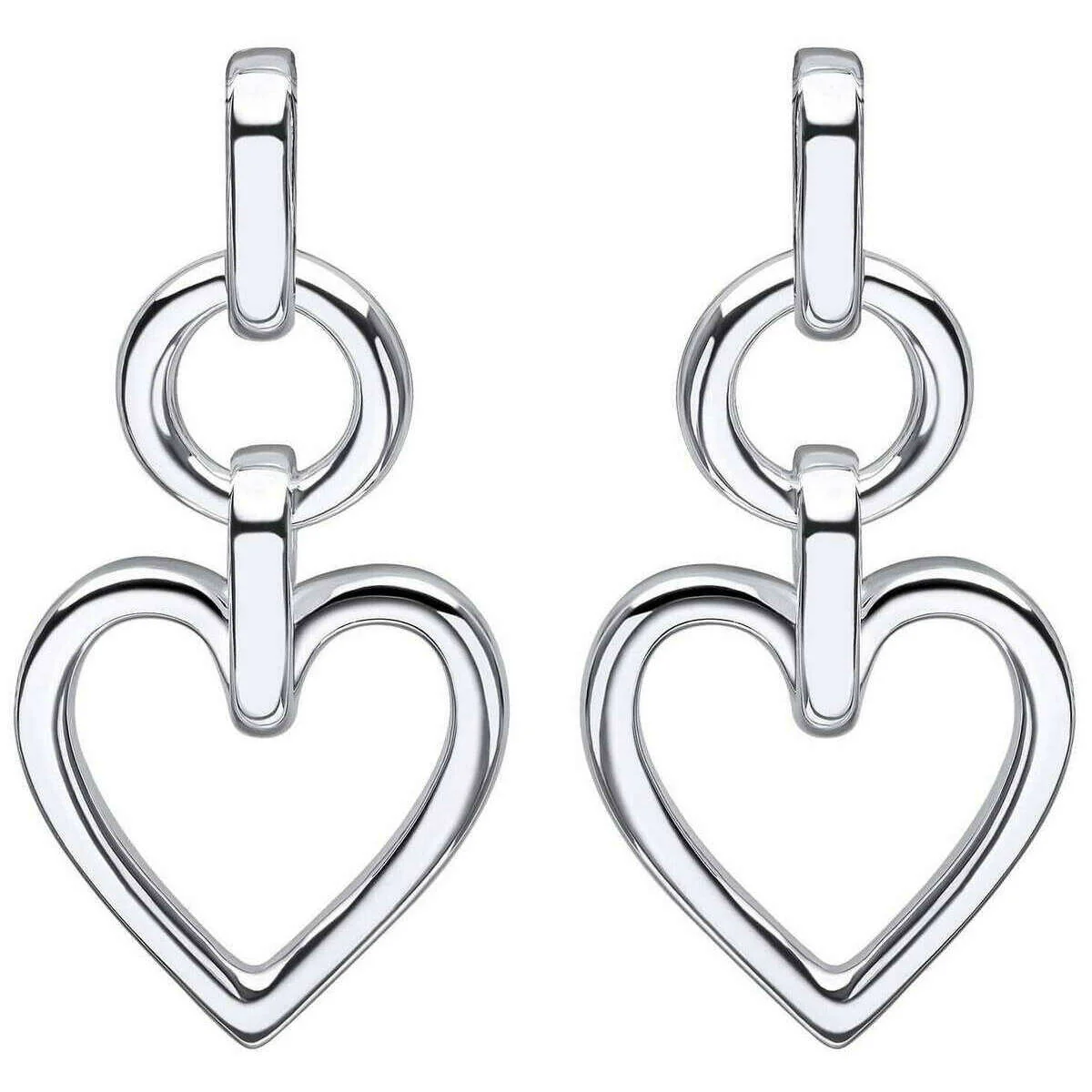 Beginnings Open Heart Drop Earrings - Silver