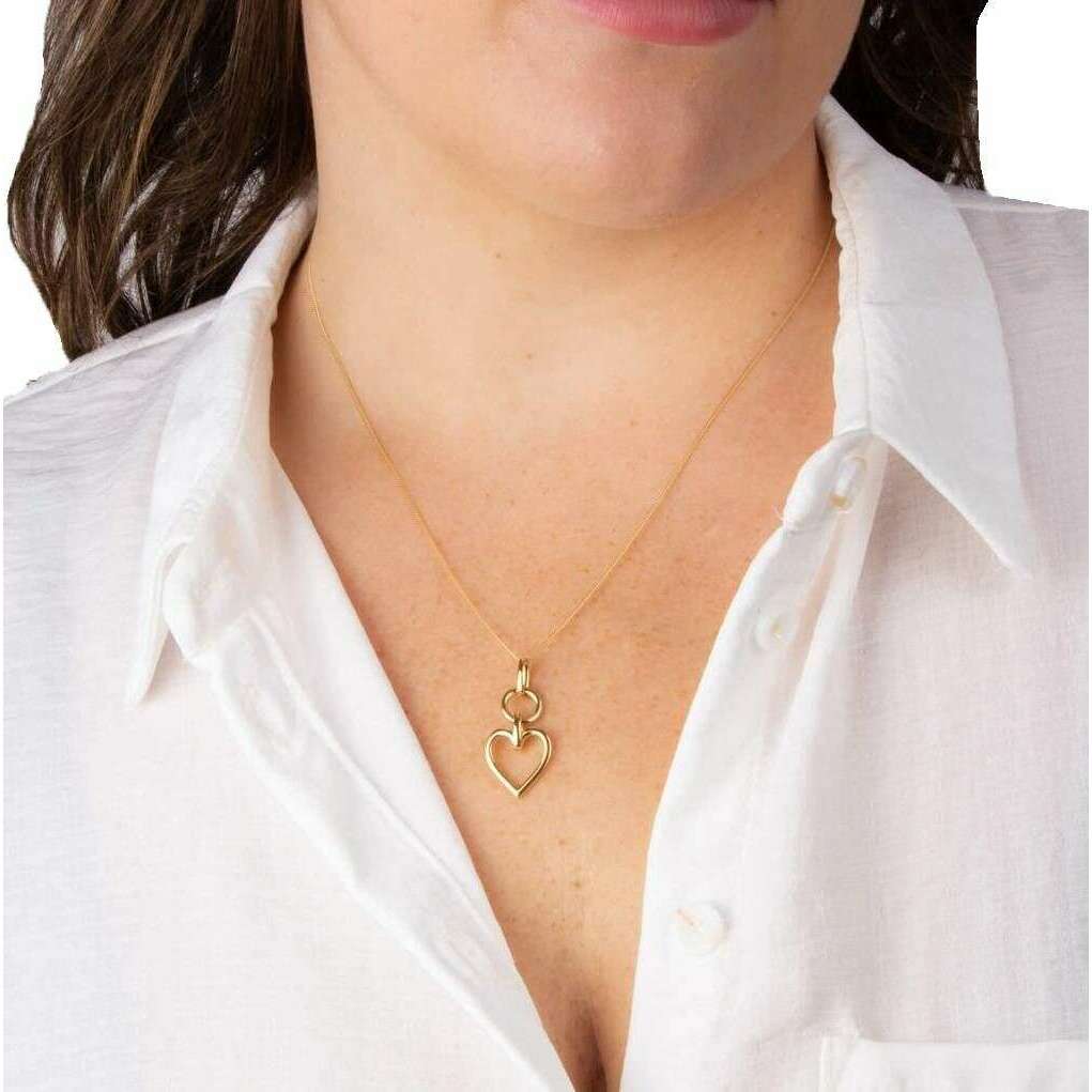 Beginnings Open Heart Drop Pendant - Gold - Image 2