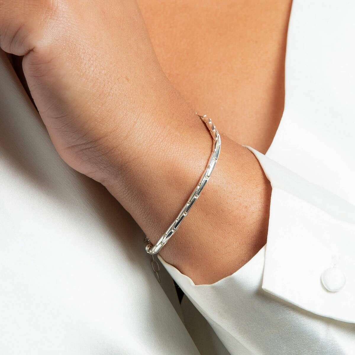 Beginnings Organic Heavyweight Snake Chain Bracelet - Silver - Image 2