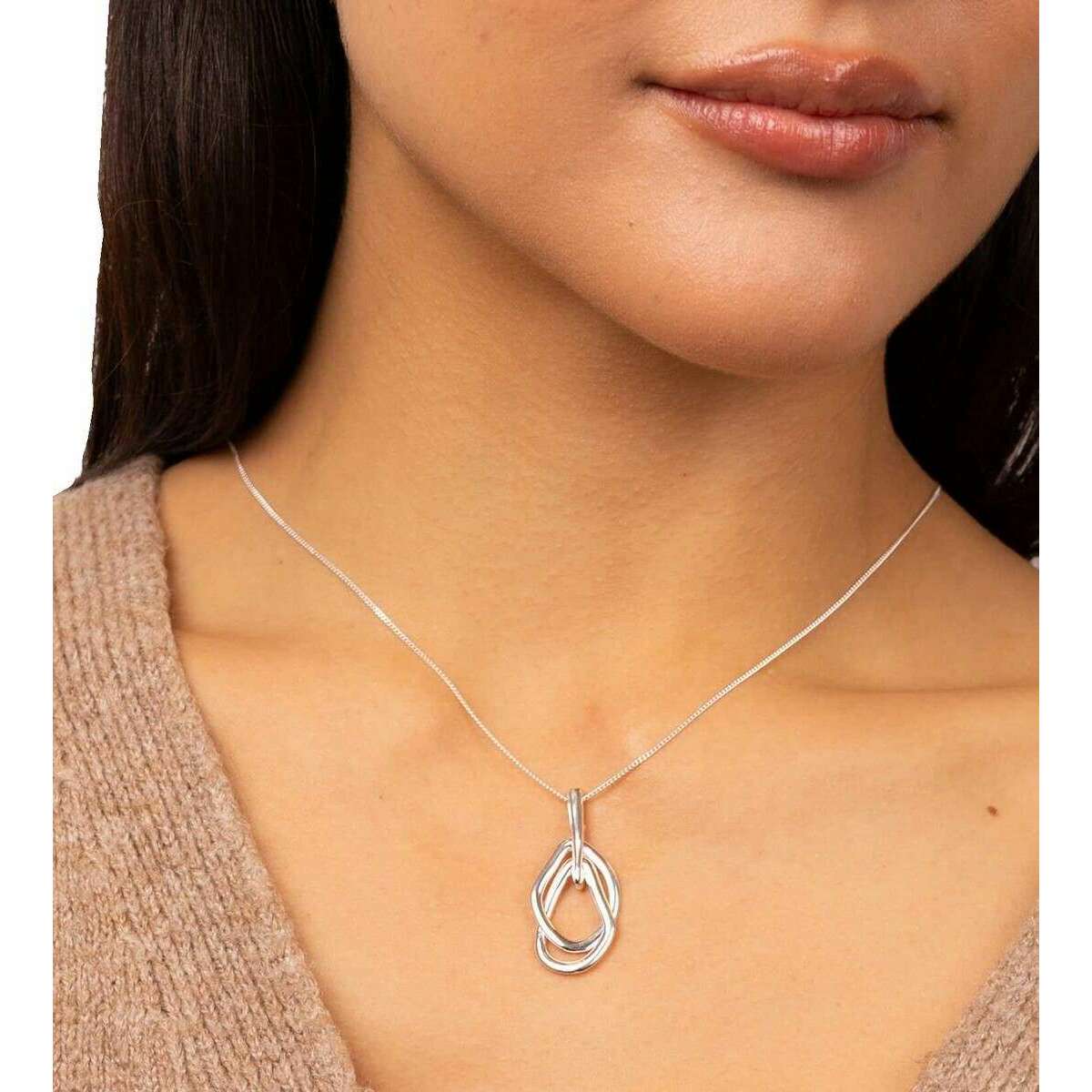 Beginnings Organic Interlinking Drop Pendant - Silver - Image 2