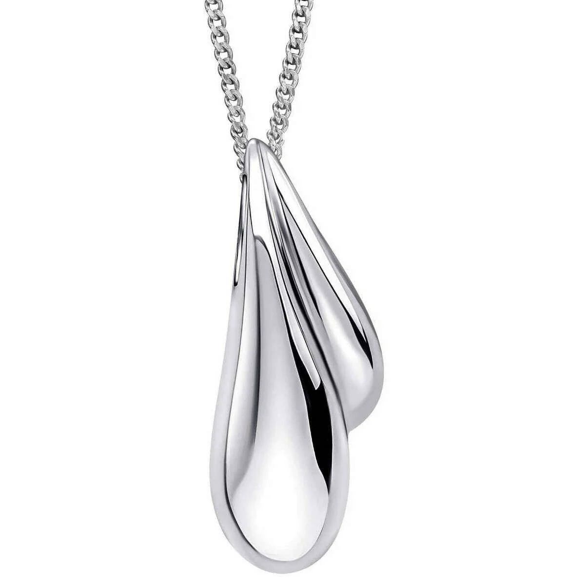 Beginnings Organic Wave Droplet Pendant - Silver