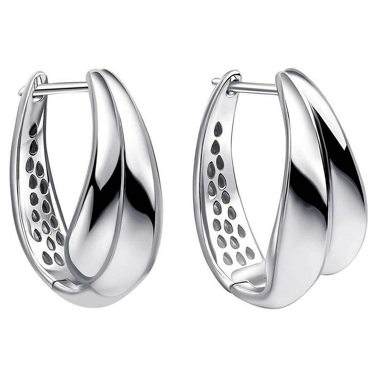 Beginnings Organic Wave Hoop Earrings - Silver