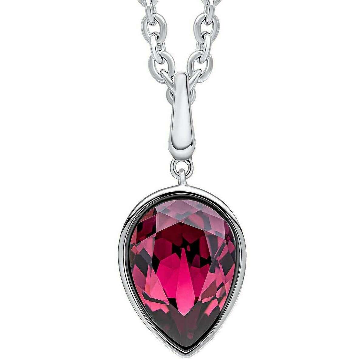 Beginnings Pear Shape Crystal Pendant - Silver/Amethyst Purple