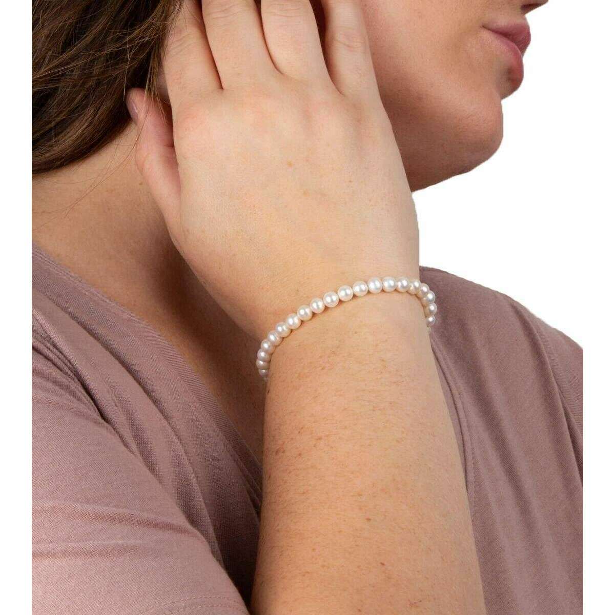 Beginnings Pearl Charm Bracelet - Silver/White - Image 3