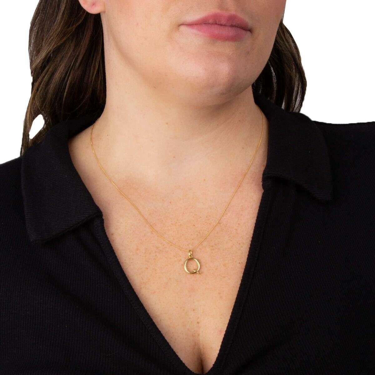Beginnings Q Initial Pendant - Gold - Image 2