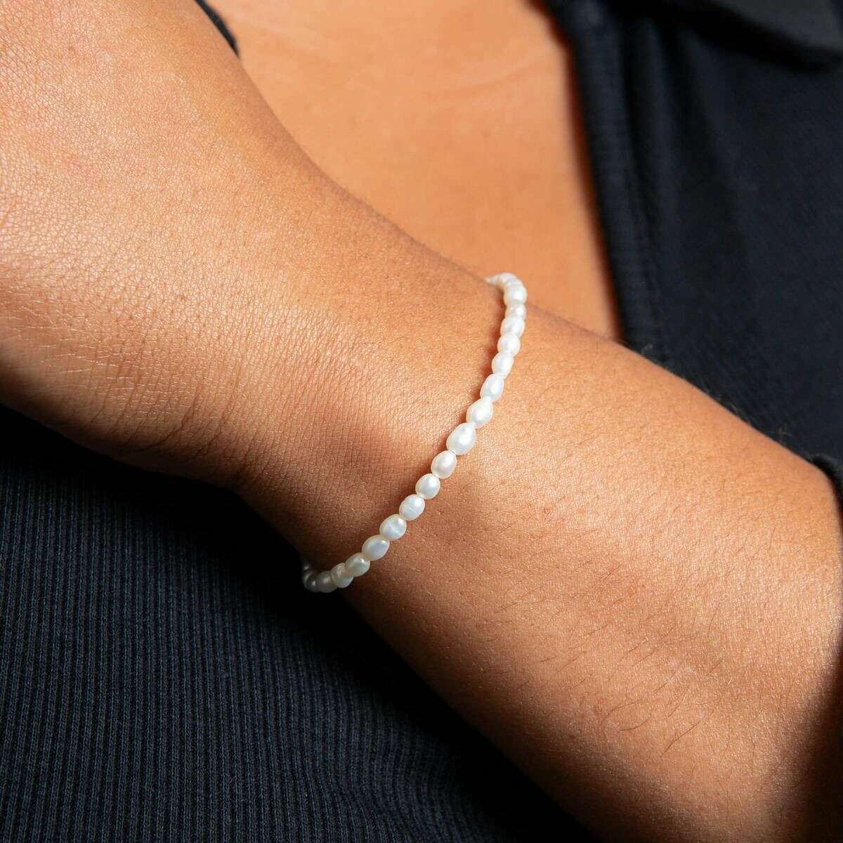 Beginnings Rice Pearl Bracelet - Silver/White - Image 2
