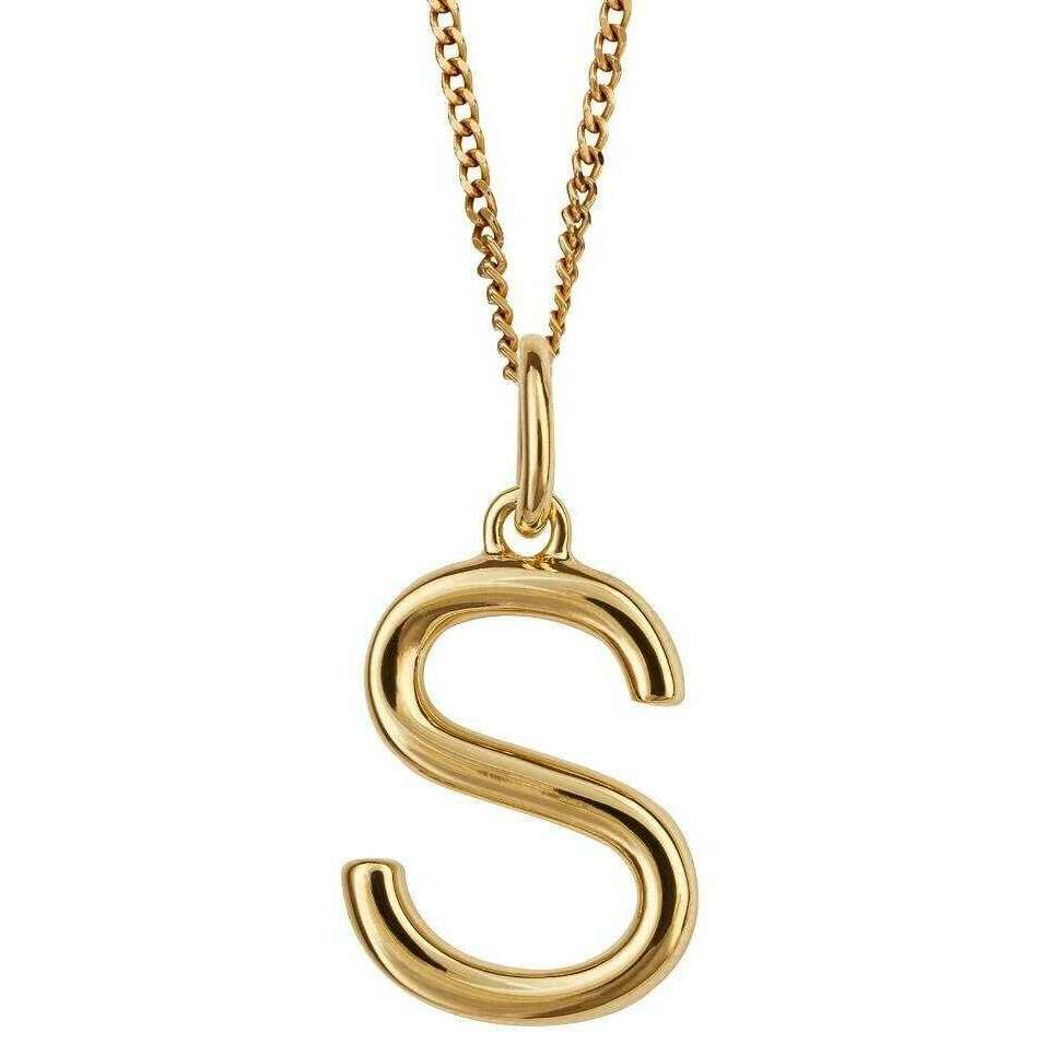 Beginnings S Initial Pendant - Gold