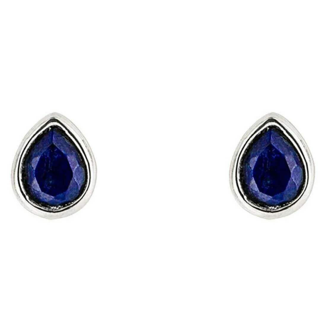 Beginnings September Semi-Precious Birthstone Earrings - Silver/Blue