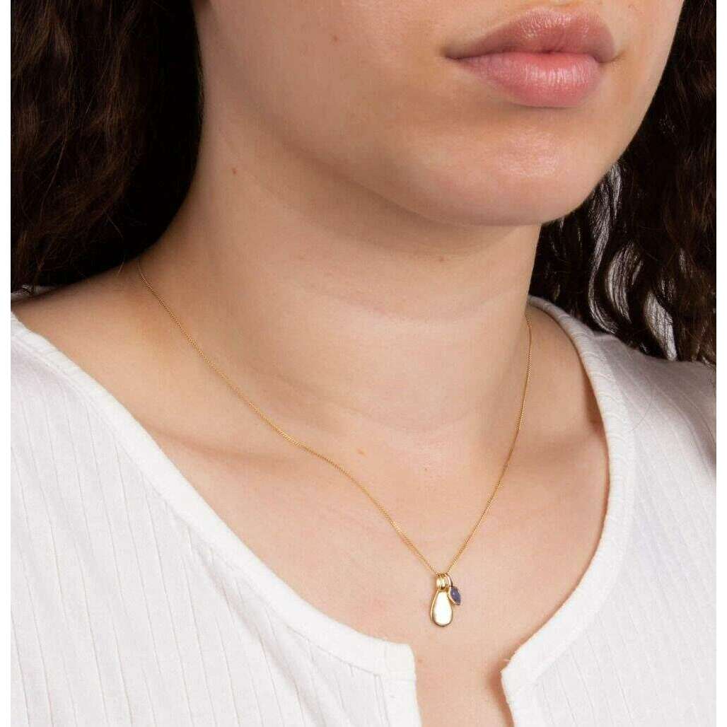 Beginnings September Semi-Precious Birthstone Necklace - Gold/Blue - Image 2
